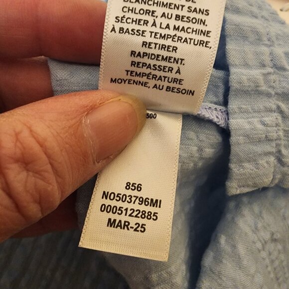 Nordstrom Seersucker Pajamas NWT Blue Small- Missing button, spots on pants - Picture 11 of 16